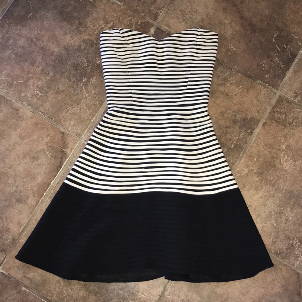 Parker Striped strapless dress